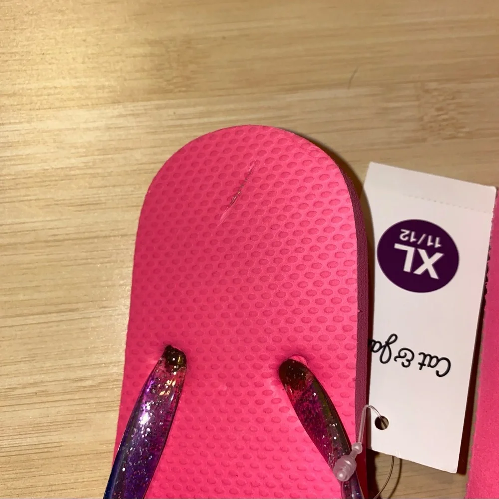 Cat & Jack Girls size 12 sneakers & Flip Flops NWT shoe bundle